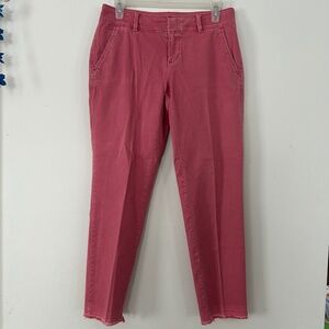 🌺Loft Pastel Salmon Crop Fray Hem Pants